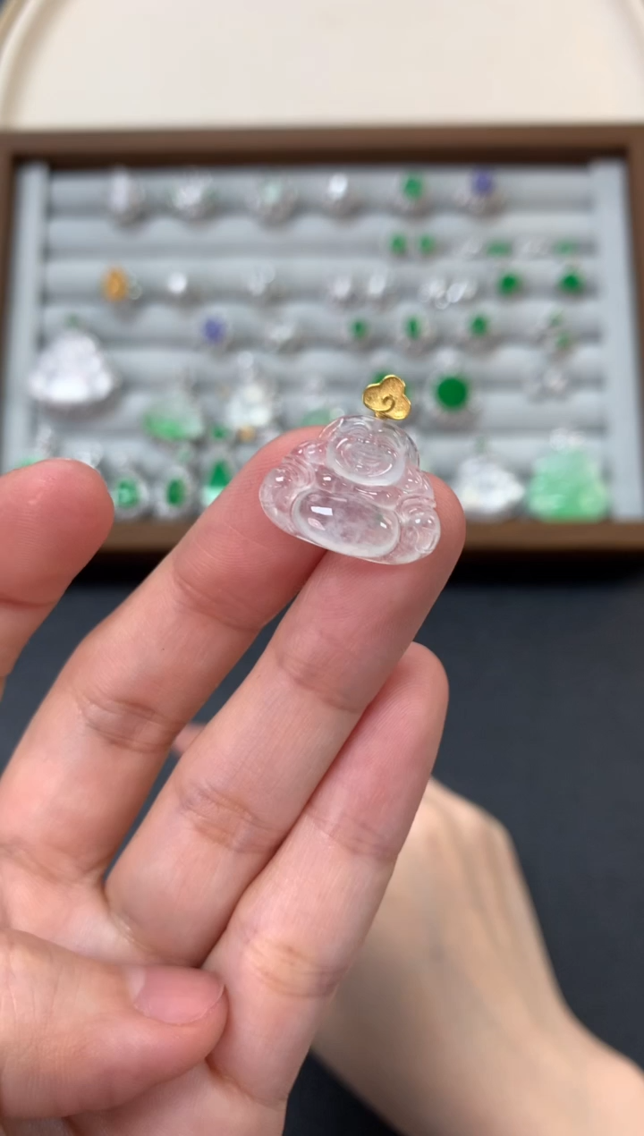 【闪购商品】翡翠吊坠(不含链)18K金镶嵌399
