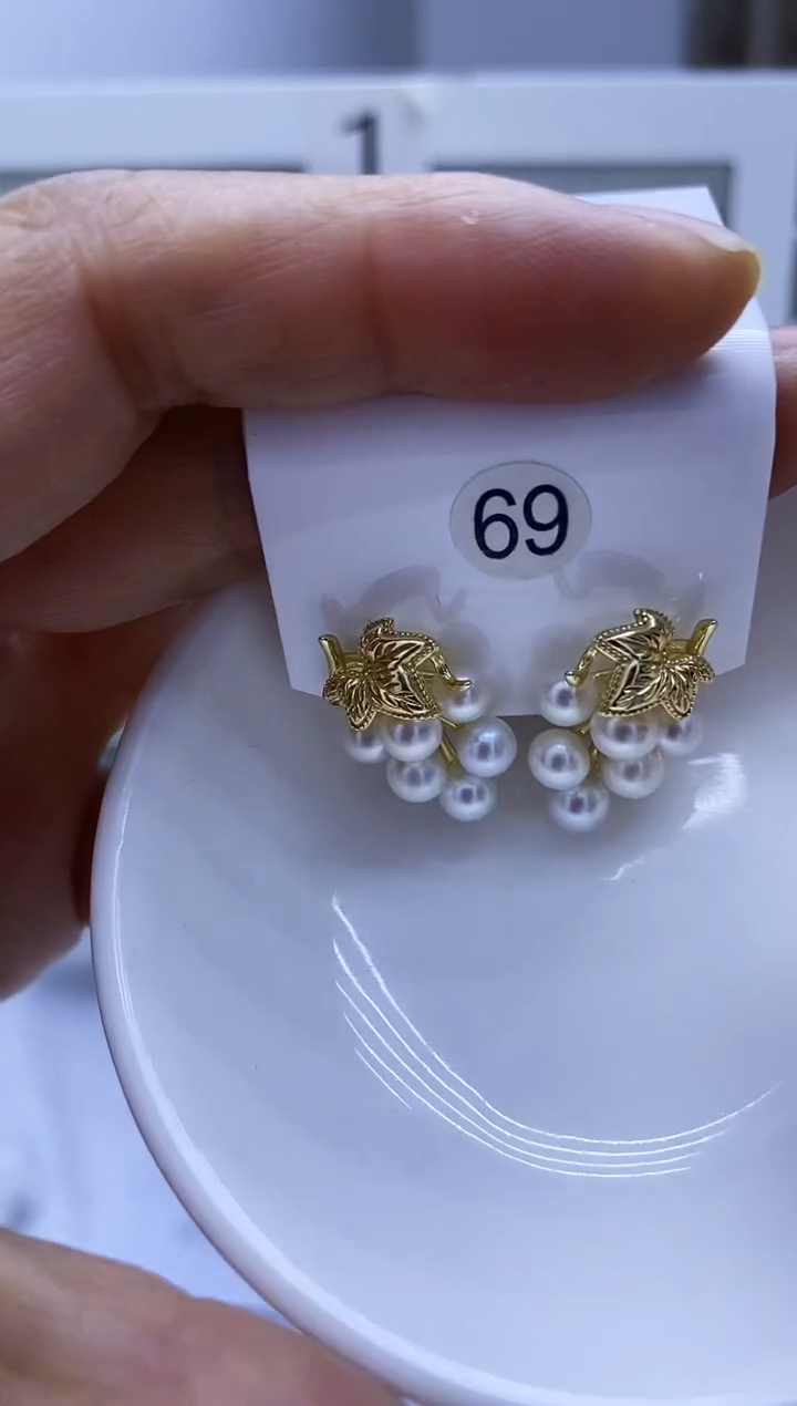 银S925镶嵌耳饰淡水珍珠69