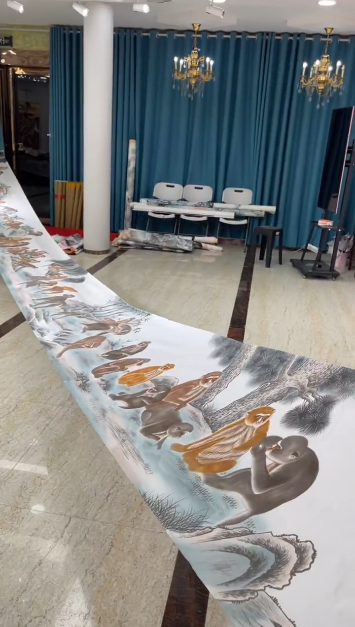 国画田博涛百猴图