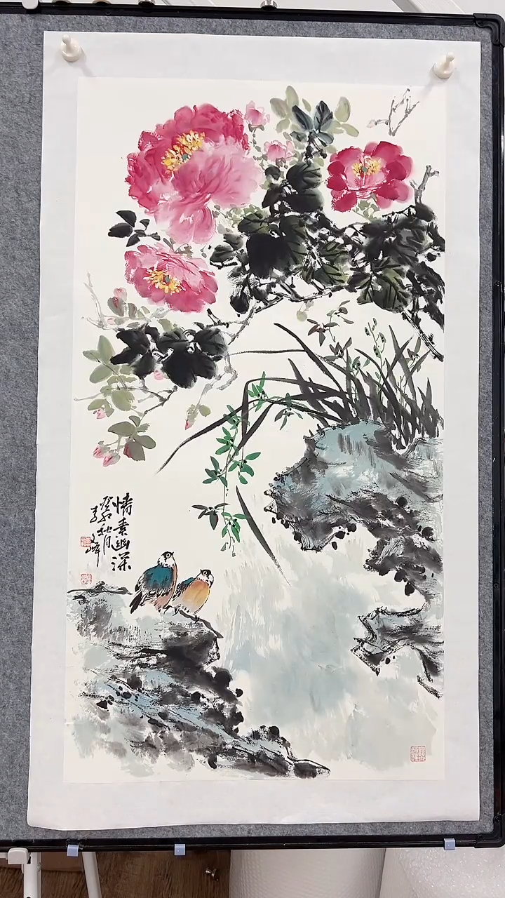 国画李文峰4.5平尺花鸟