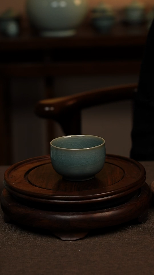 瓷片仿古天蓝全手工禅定杯80ml 一级 不带礼盒