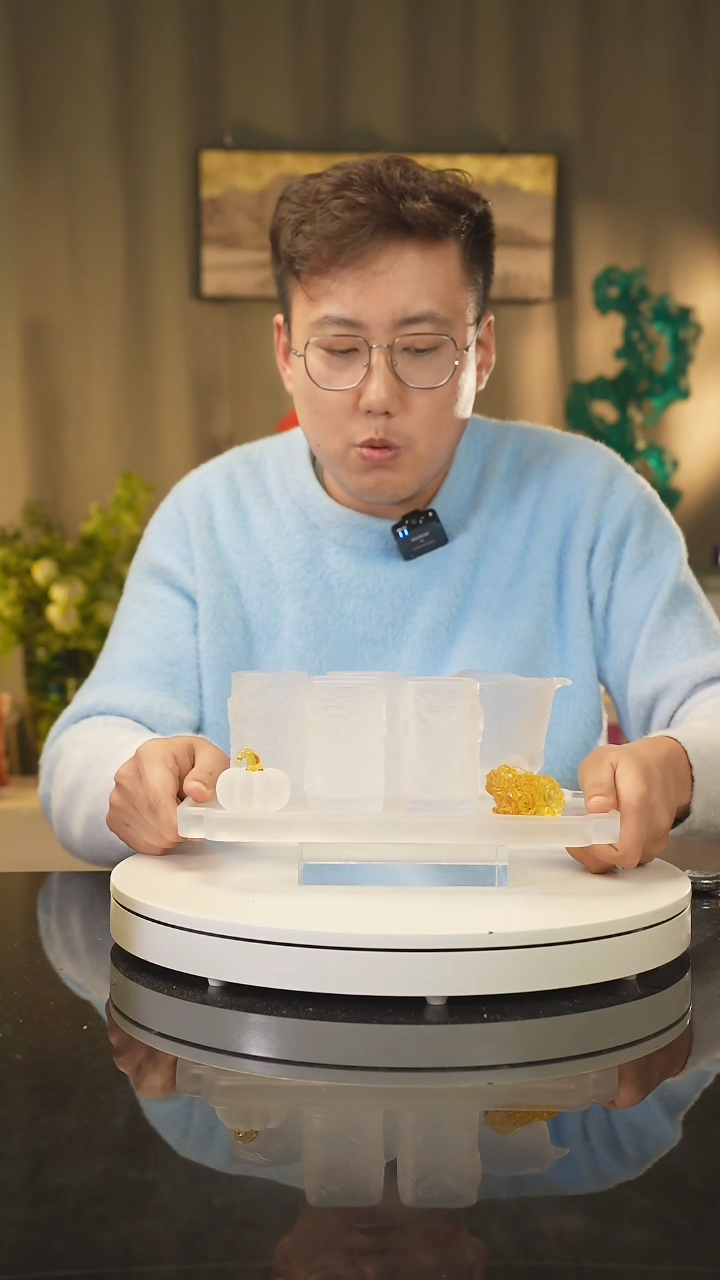 【闪购商品】雅致水晶琉璃 茶具 龙凤杯 分茶器 茶宠
