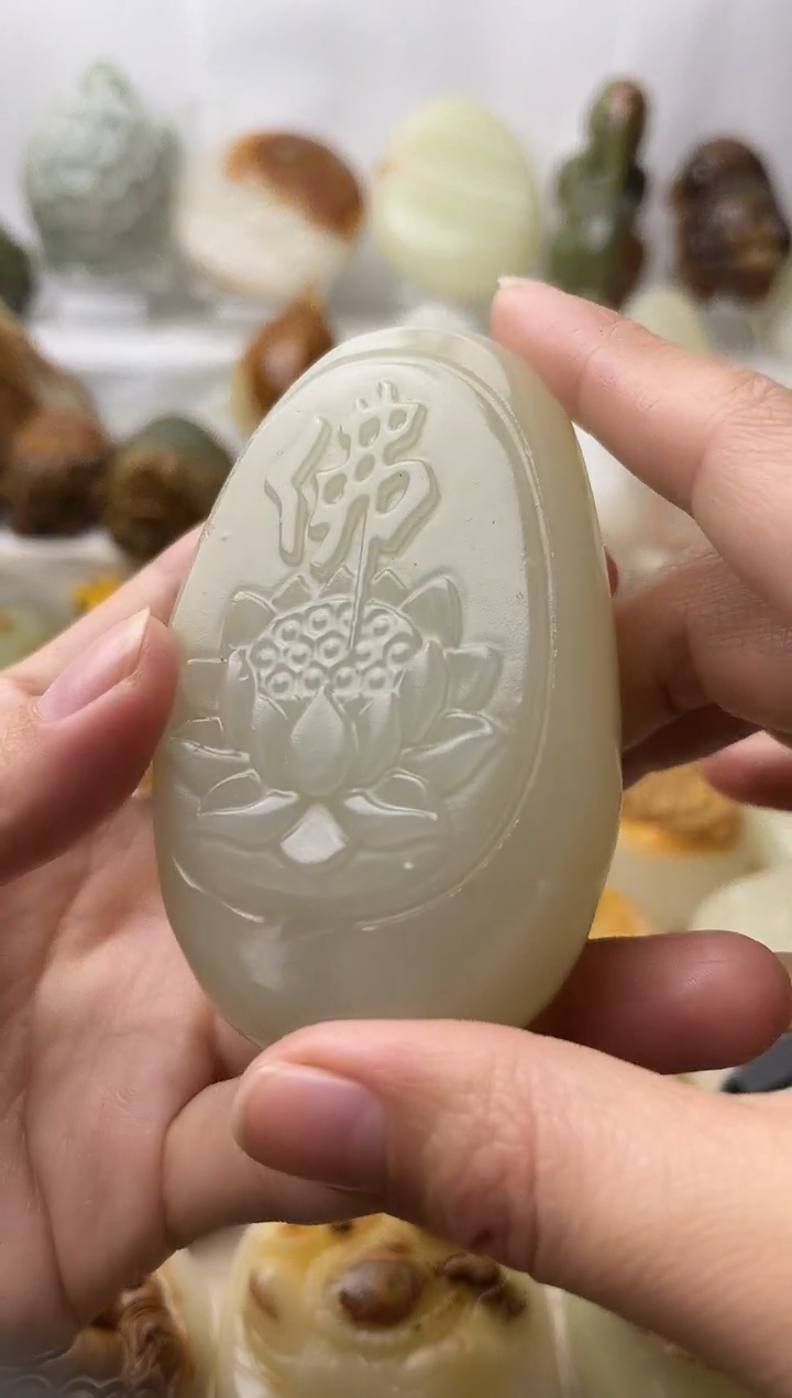 石材古青石棉纹正常不退换佛莲花