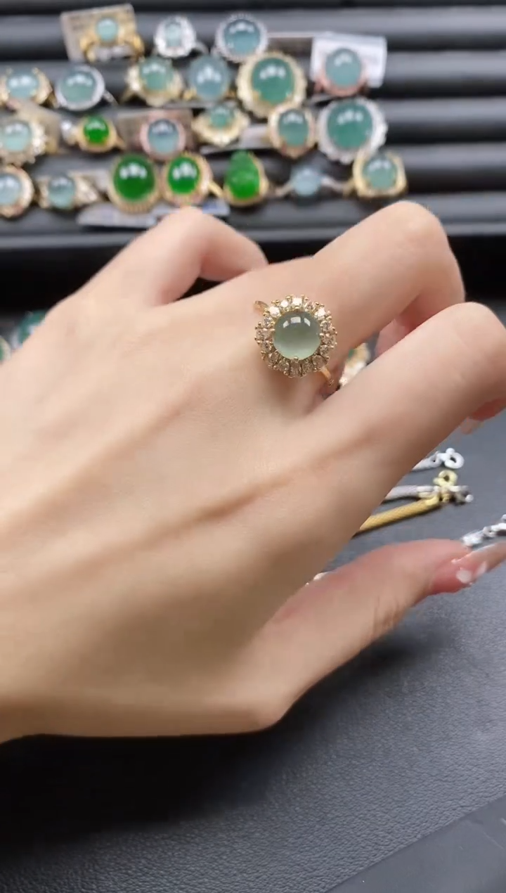 【闪购商品】翡翠戒指银S925镶嵌51151