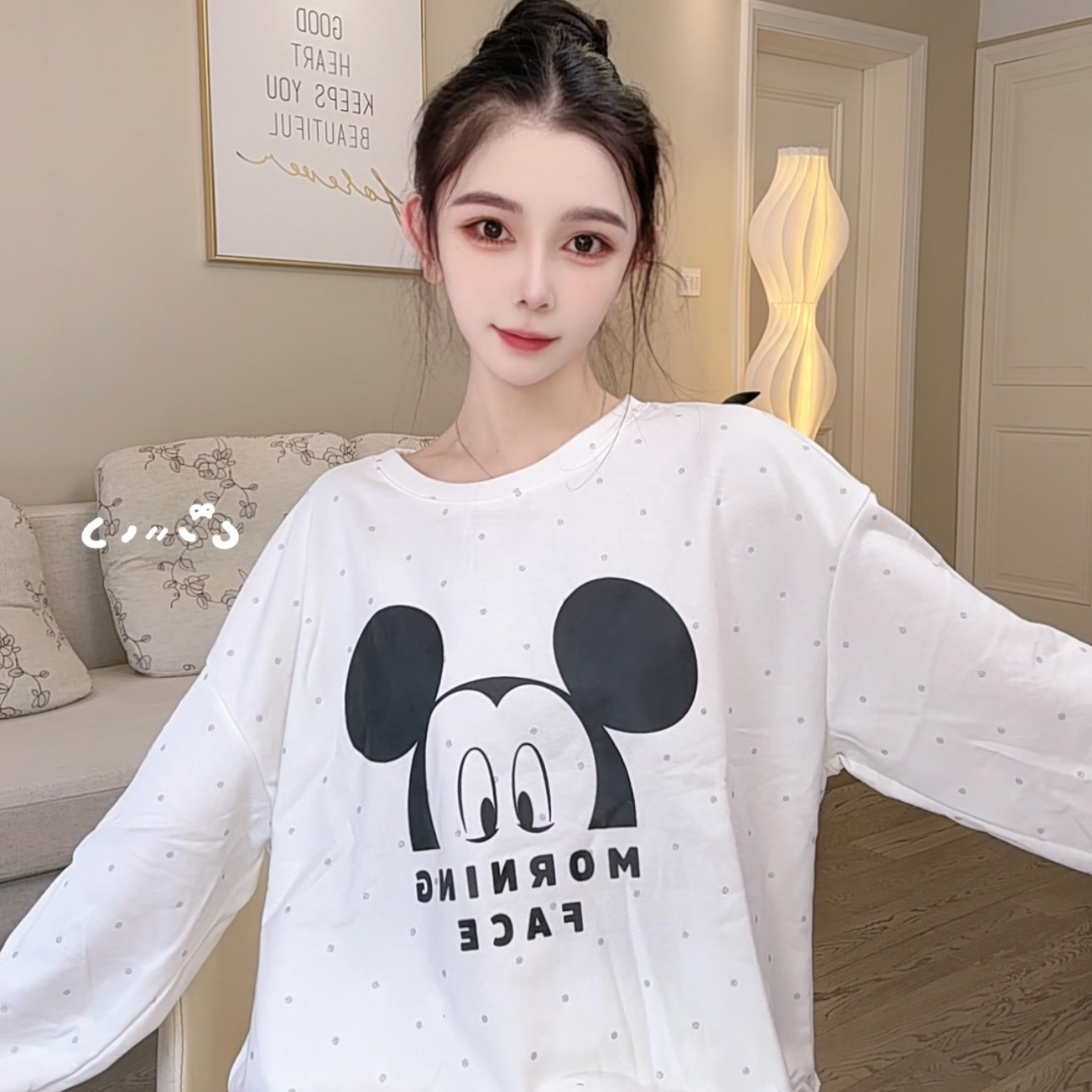 SIEOYJIEA/私迹大榕家viki【撞色米奇】女款时尚气质家居服睡衣