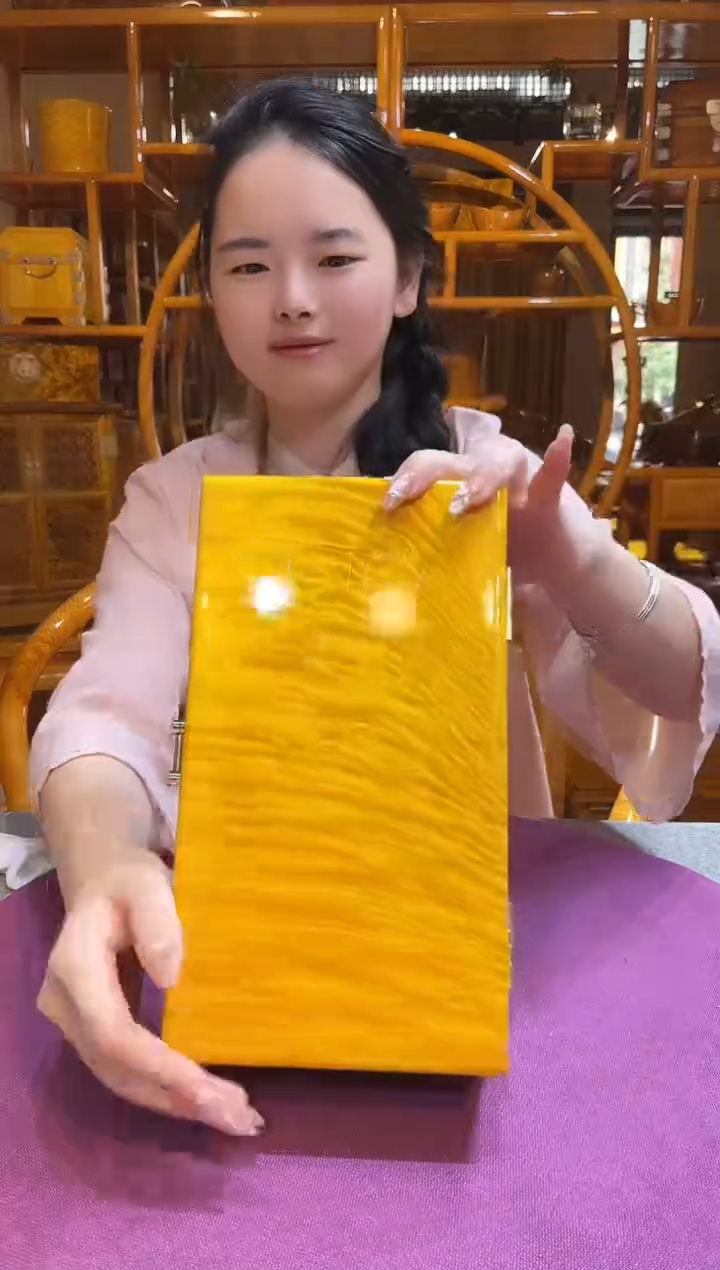 金丝楠木水波文玩盒25公分