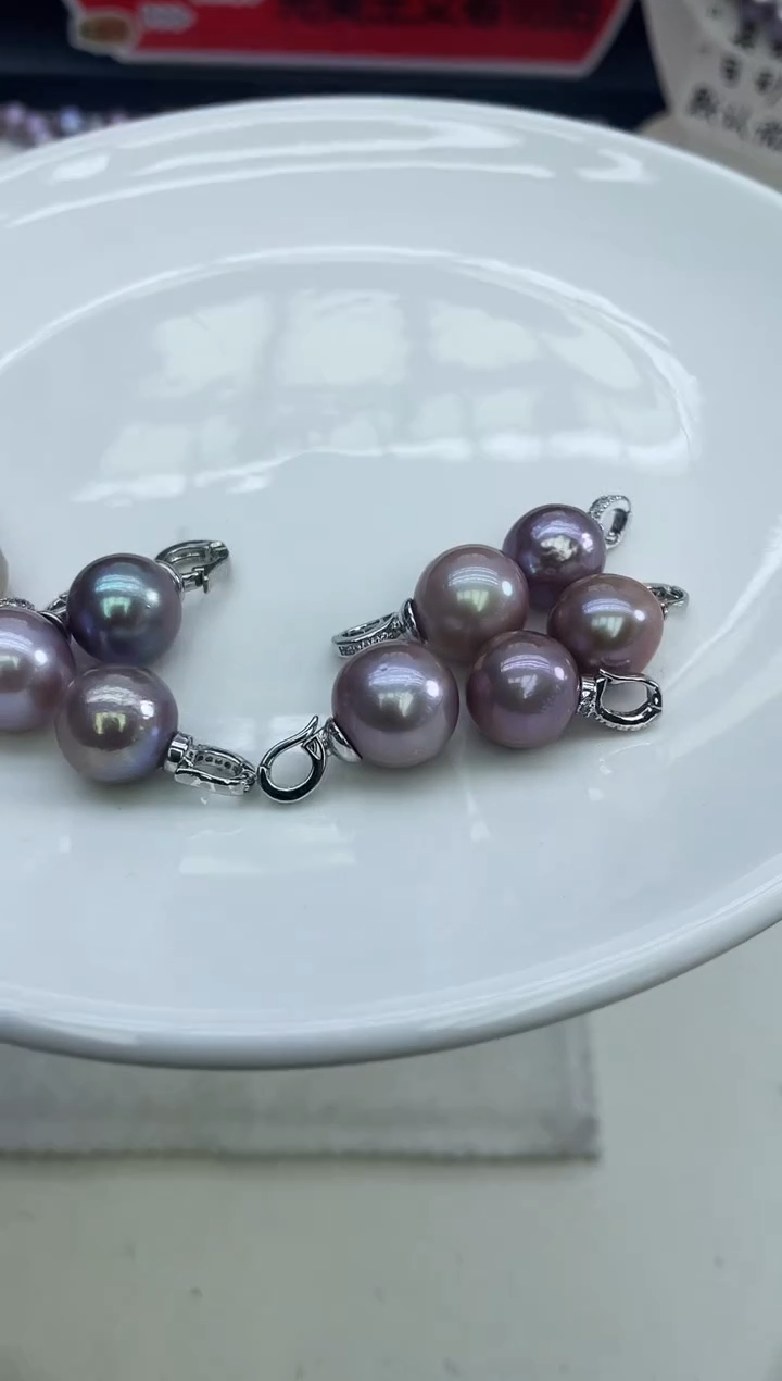 未镶嵌吊坠淡水珍珠紫色系吊坠13-14mm