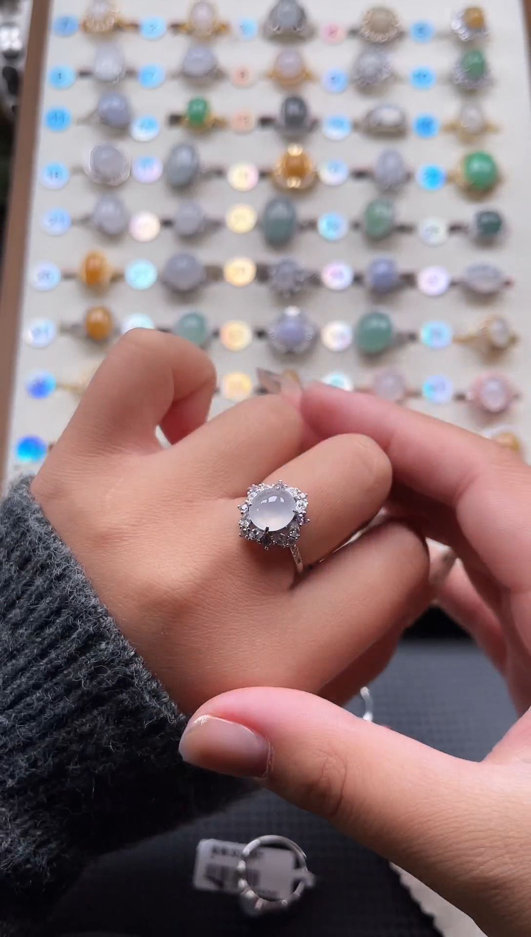 【闪购商品】翡翠戒指银S925镶嵌天然A货翡翠戒指