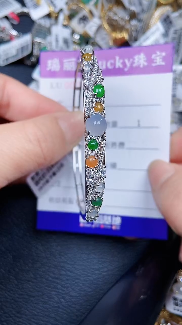 颈饰银S925镶嵌翡翠2152