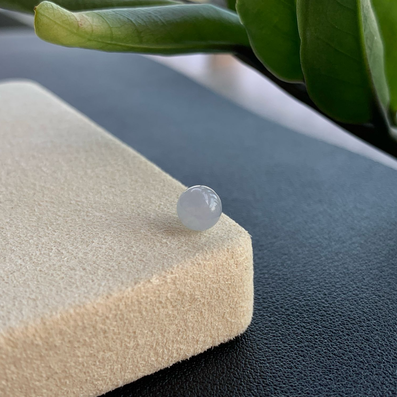 缅甸天然a货翡翠卡6.3mm冰紫