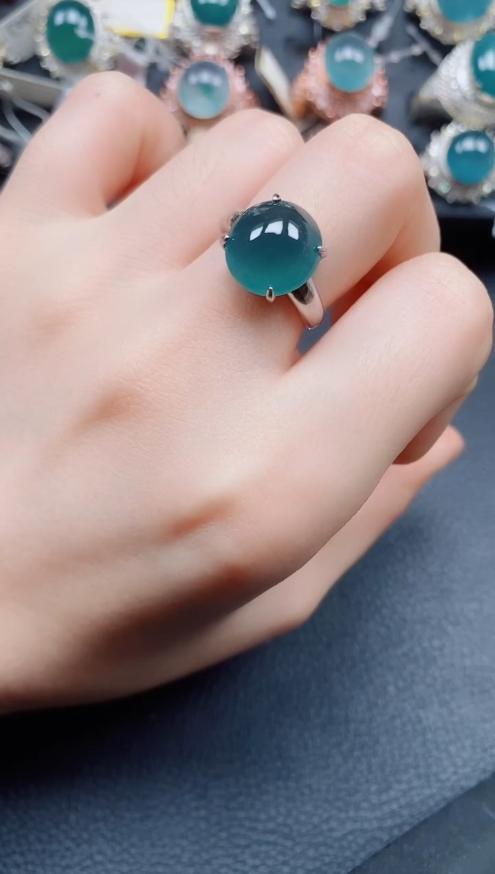 翡翠银S925镶嵌戒指翡翠
