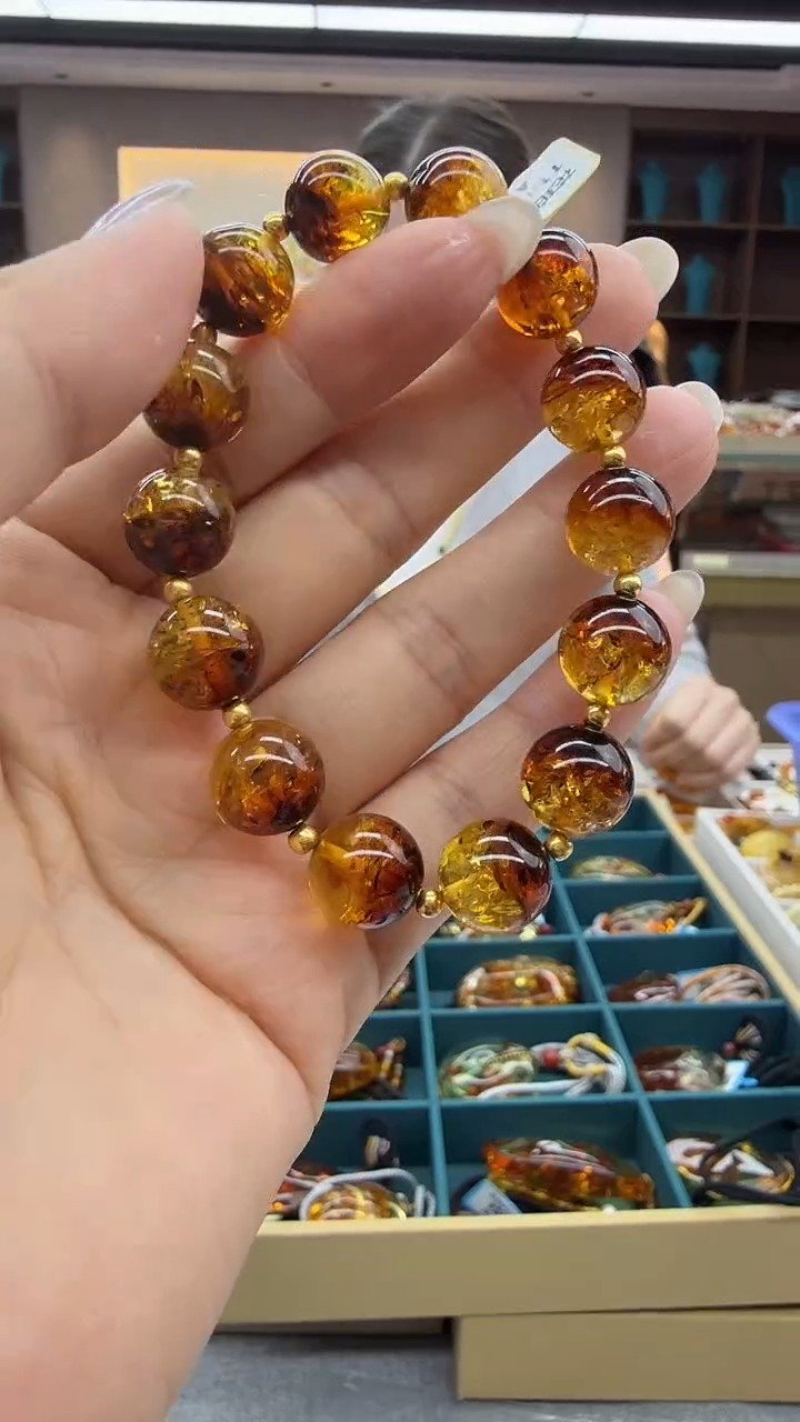 手链琥珀未镶嵌91秒拍号 假一罚三 