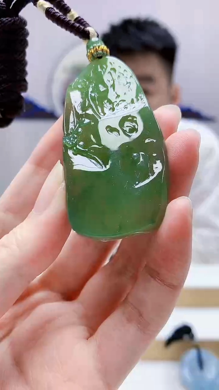 未镶嵌定制翡翠5028zm-毛货挂件悟道195