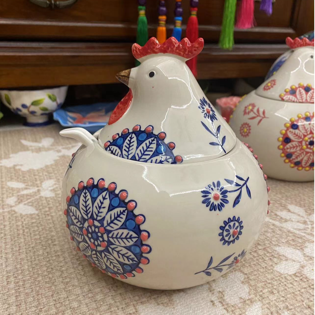 调味罐套装家用调料盒创意陶瓷带盖佐料盒猪油罐防潮大容量