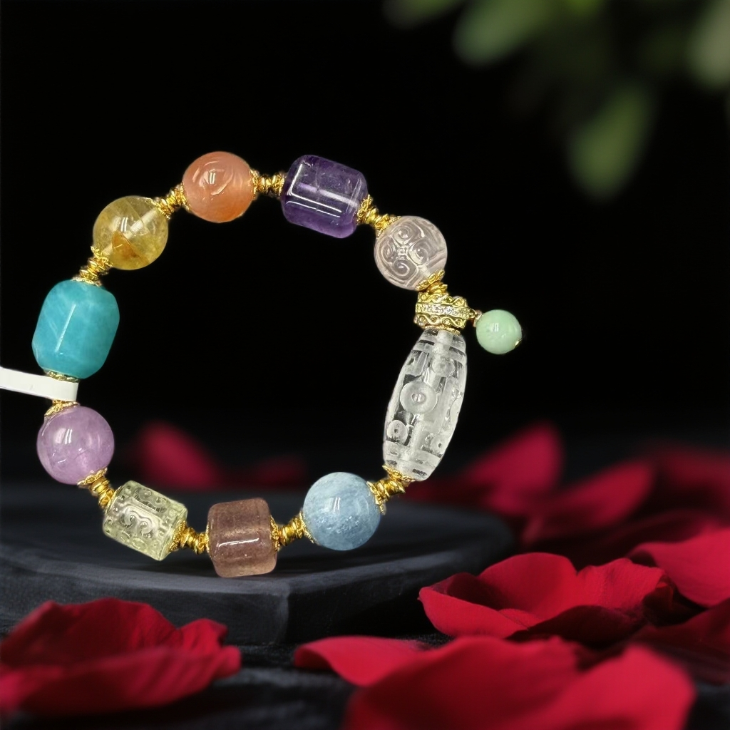 F053 天然水晶多宝手链