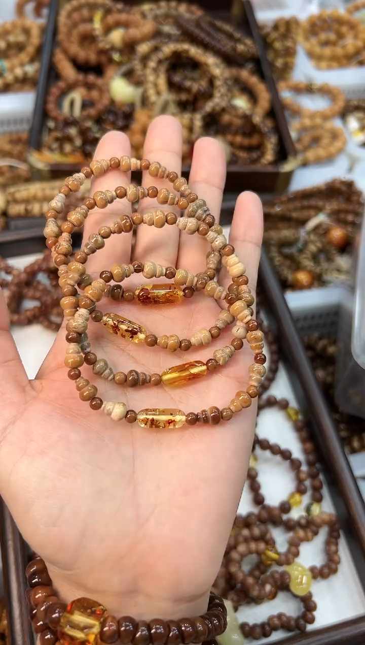 琥珀吊坠(不含链)未镶嵌库克卡8mm葫芦【琥珀胶囊】设计款单圈