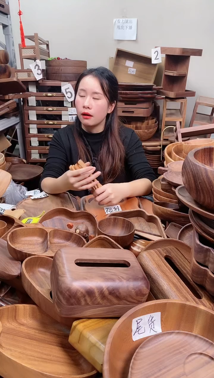 木  榉木餐叉 到手5把 直播间发