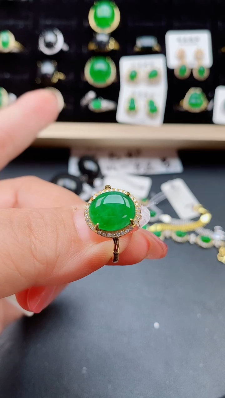 【闪购商品】翡翠戒指银S925镶嵌12121