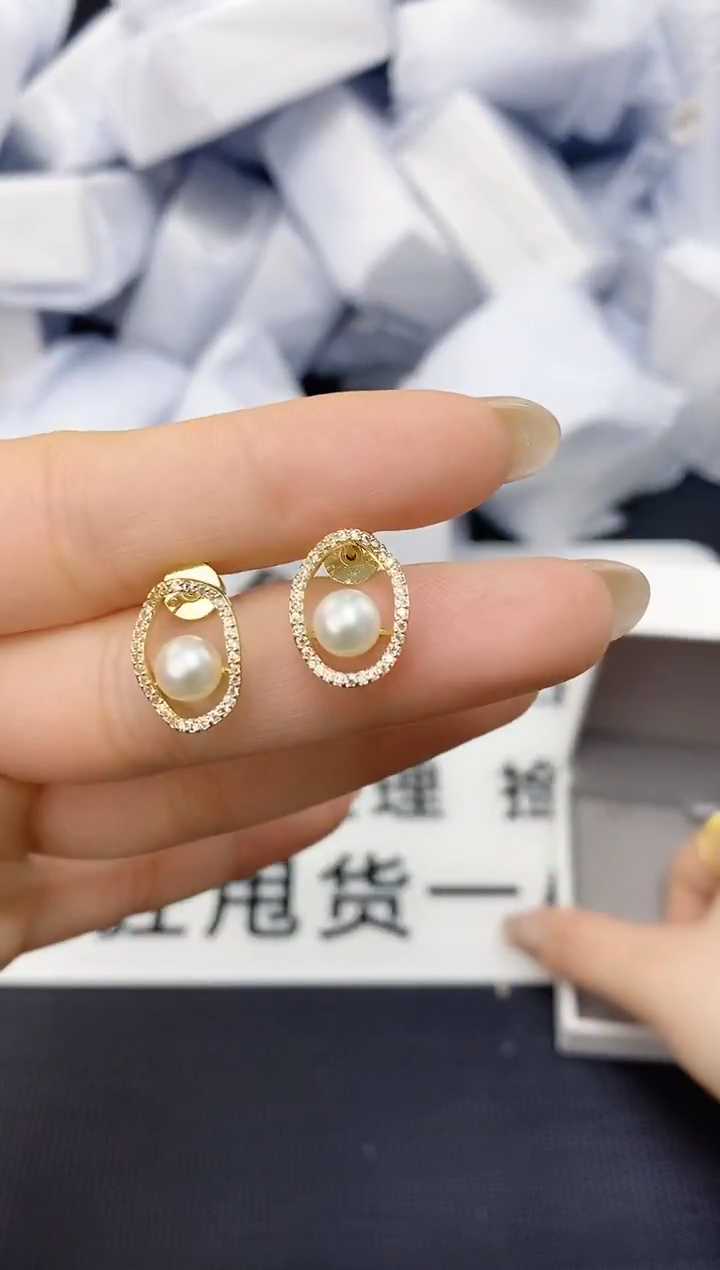 未镶嵌耳饰淡水珍珠ed1045