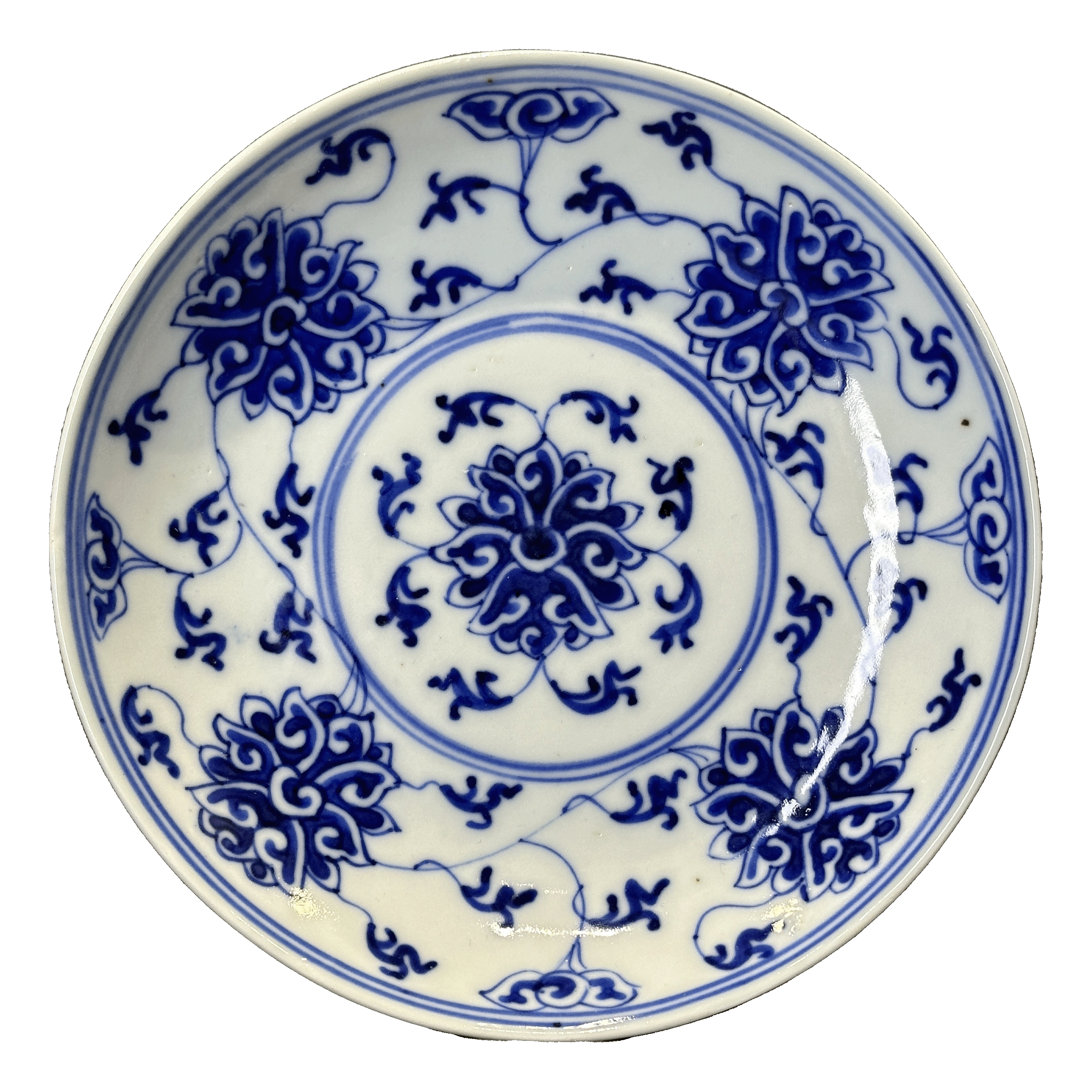 25016278y青花缠枝莲纹盘