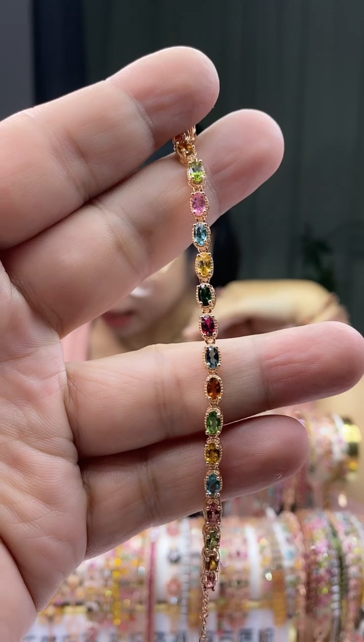 【闪购商品】碧玺手链银S925镶嵌1596156151556