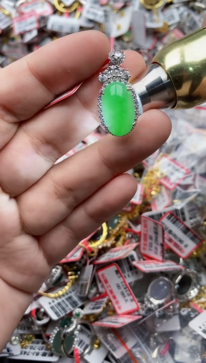 【闪购商品】翡翠戒指银S925镶嵌444444---9