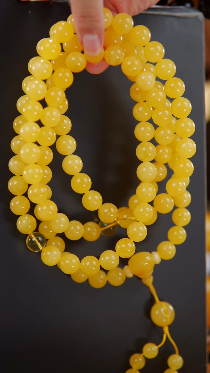 未镶嵌琥珀裸石13mm圆珠108佛珠163.57