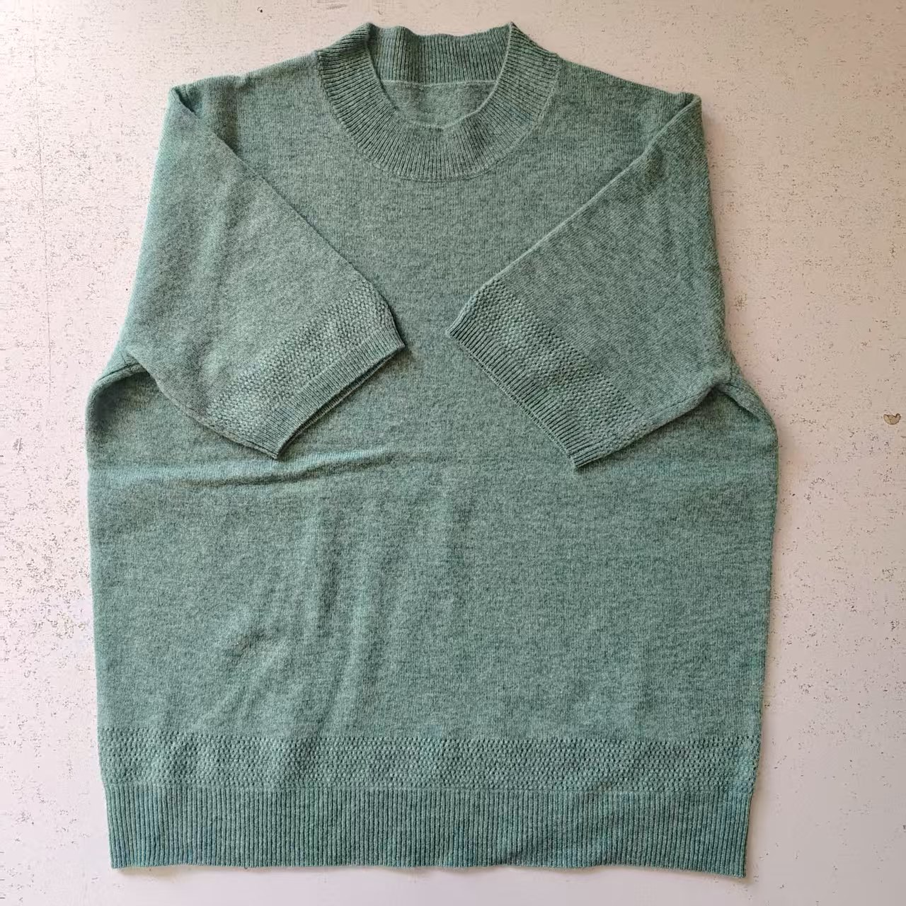 秋冬季女士半高领时尚百搭休闲宽松镂空短袖针织打底衫