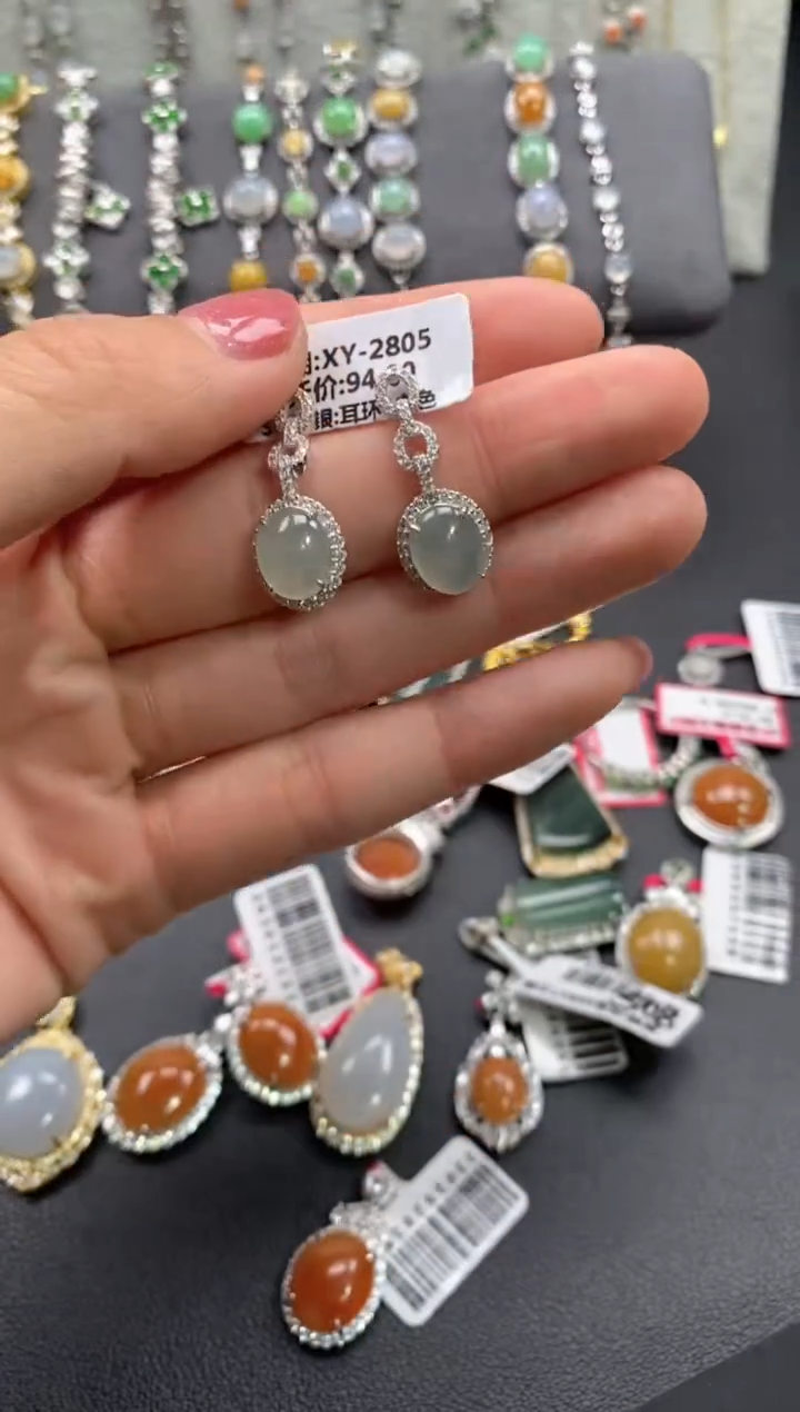 【闪购商品】翡翠戒指银S925镶嵌111111111     7