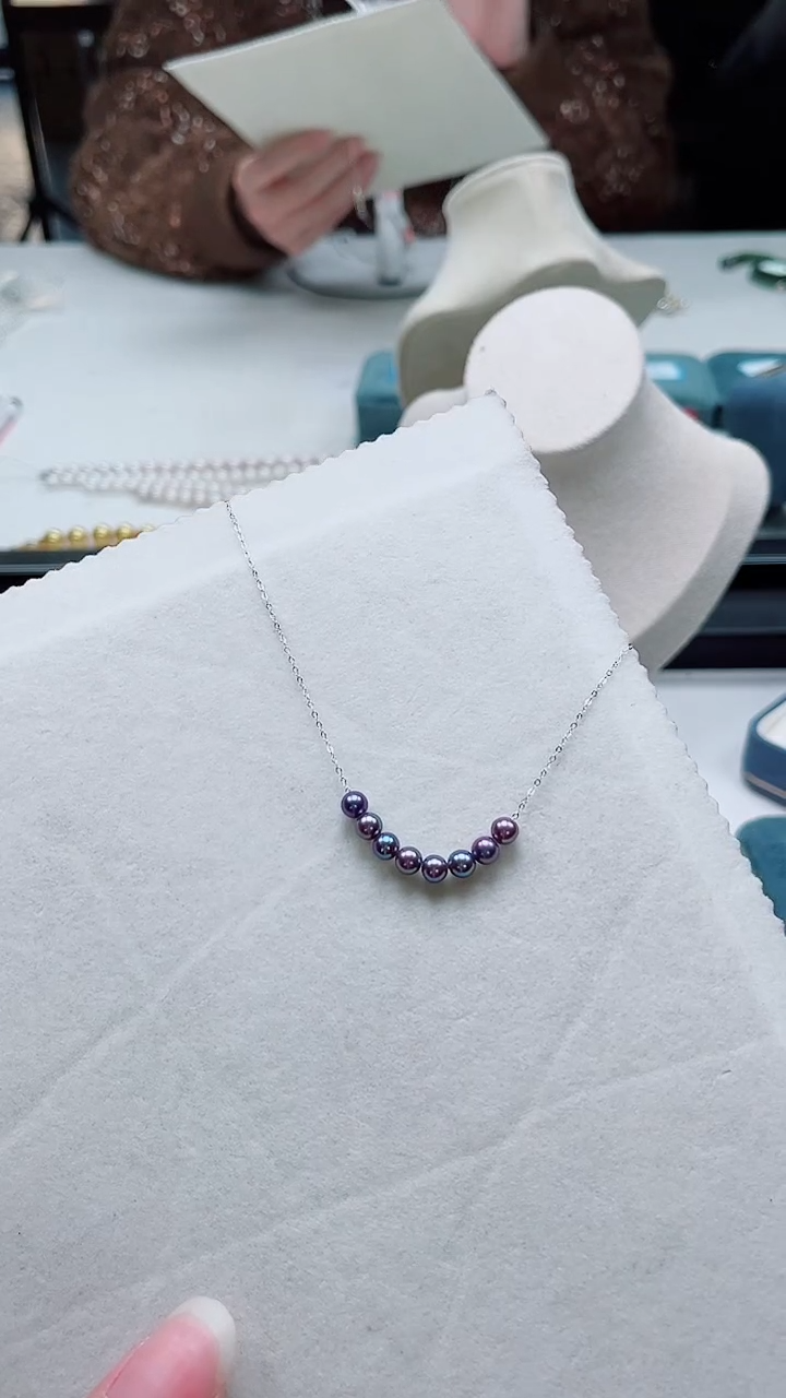 银S925镶嵌5mm左右淡水珍珠多样性发一wxl