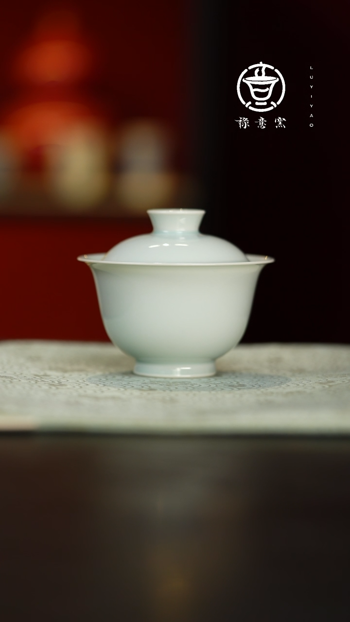 禄意窑影青玲珑盖碗110