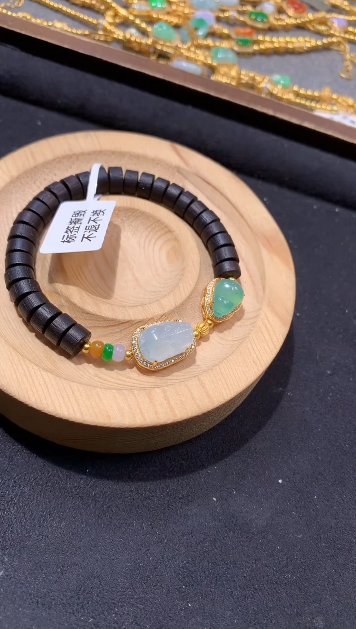 银S925镶嵌手串翡翠手串