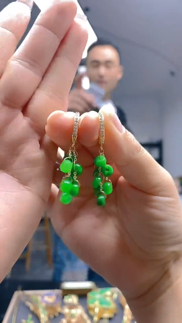 【闪购商品】翡翠耳饰合金407翡翠耳包