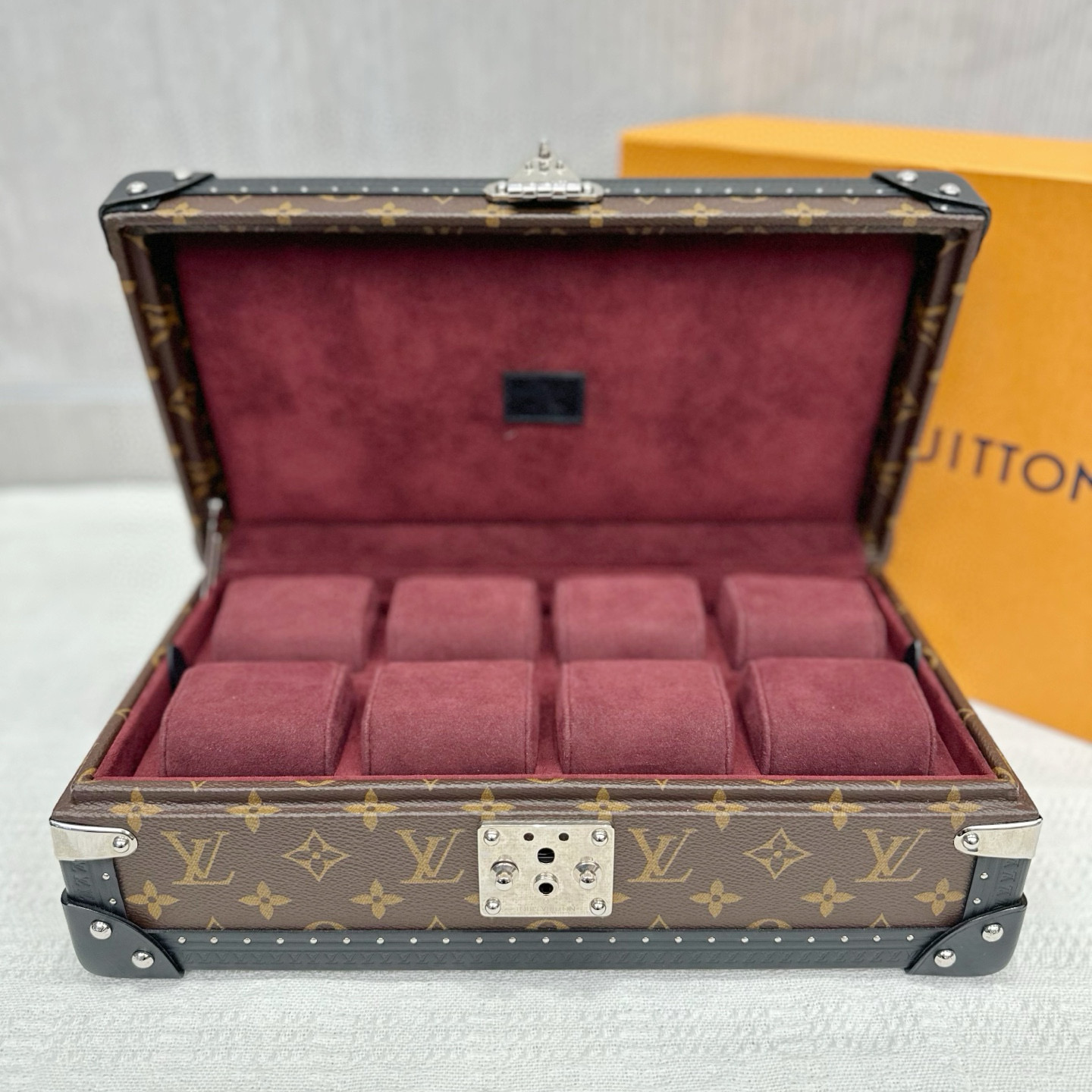 99新 LouisVuitton/路易威登 老佛爷 八卡位老花腕表箱硬箱