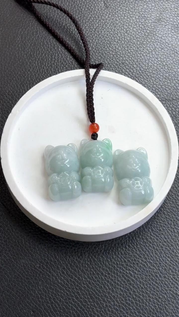 【闪购商品】翡翠颈饰未镶嵌K413-624 猫猫多样性发一