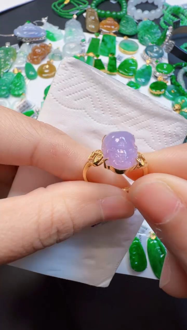 【闪购商品】翡翠戒指18K金镶嵌2380元