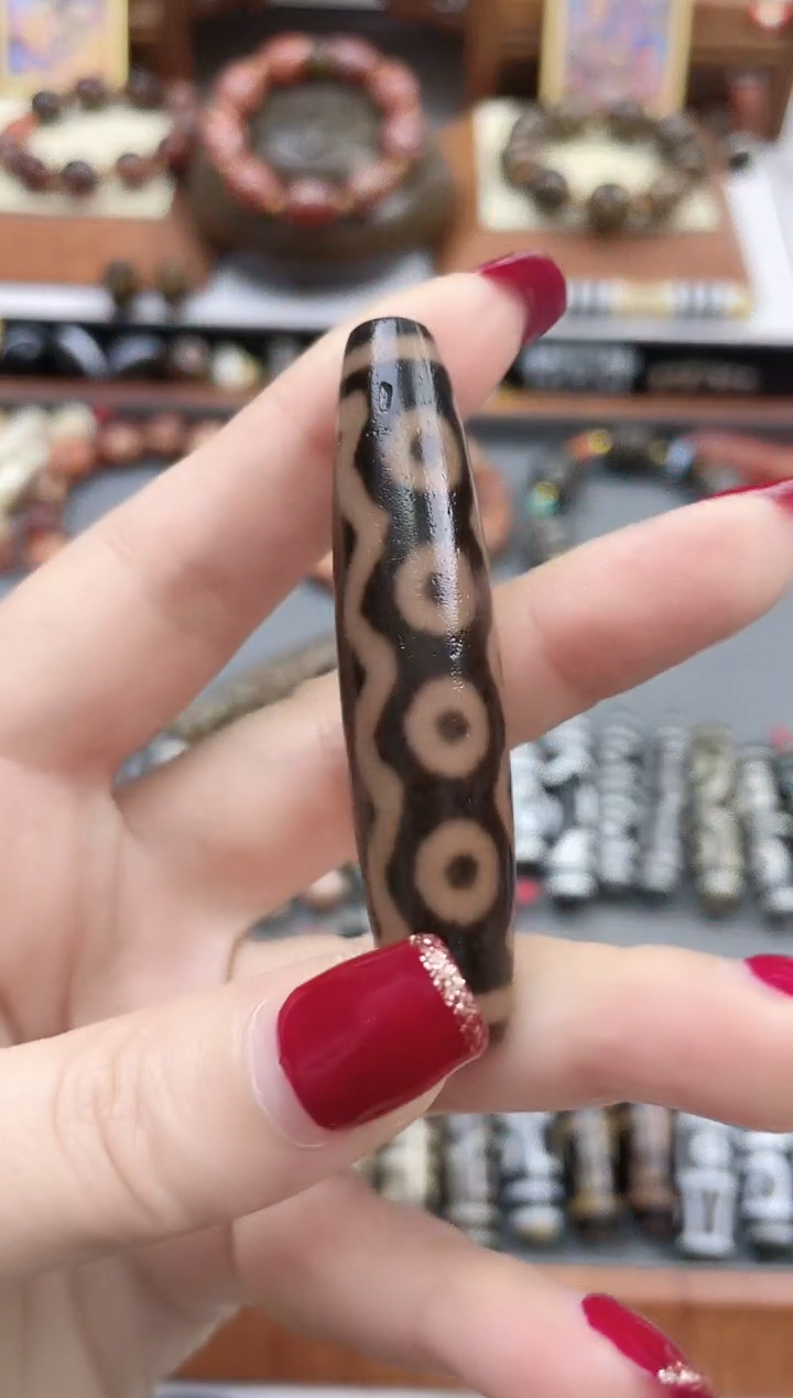 【闪购商品】玛瑙/玉髓珠珠未镶嵌黑金七眼