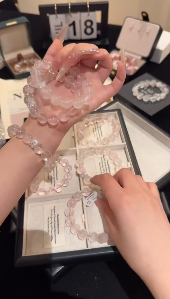 水晶手链合金粉水晶x2081