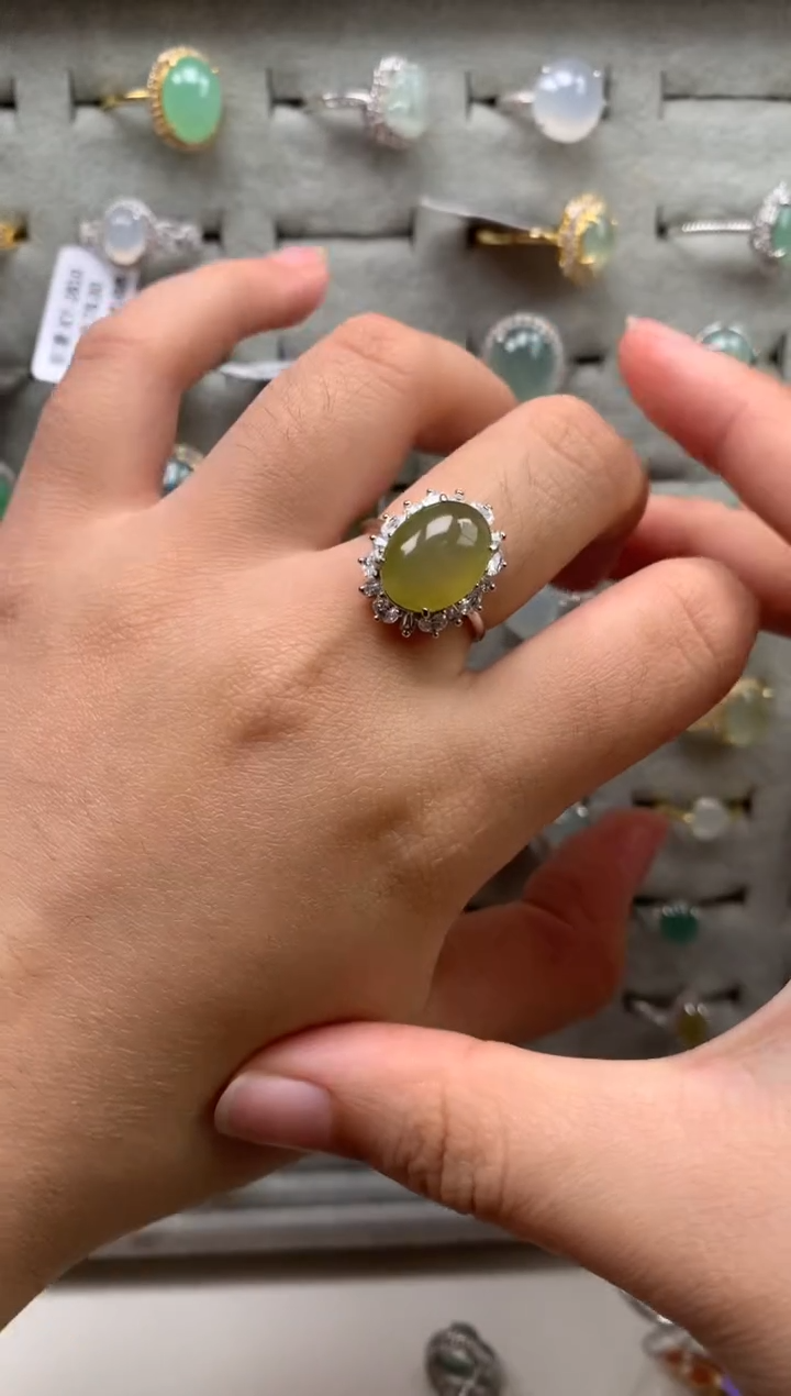 银S925镶嵌戒指翡翠2