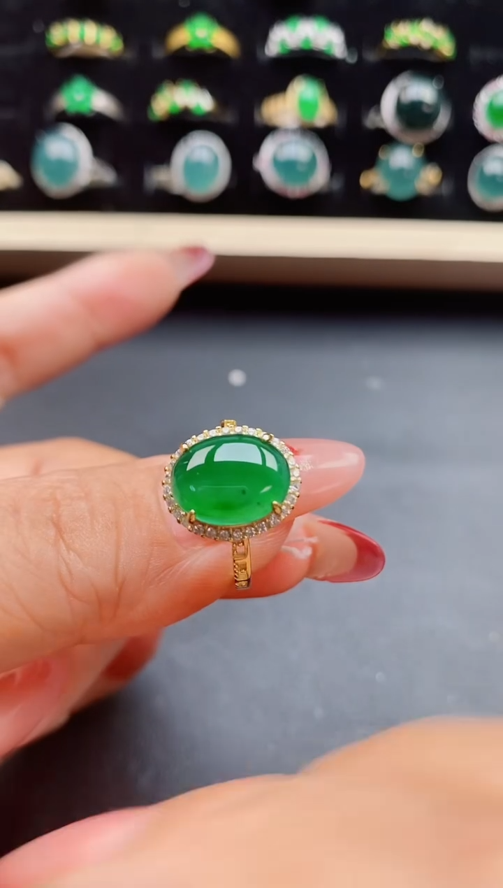【闪购商品】翡翠戒指银S925镶嵌21321