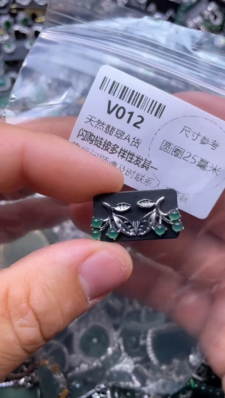 【闪购商品】翡翠颈饰未镶嵌V012耳钉