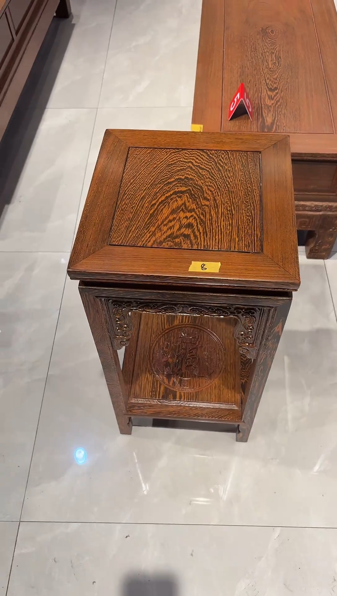 木（红木类）炜*杰国标红木鸡翅木花架32x32x65