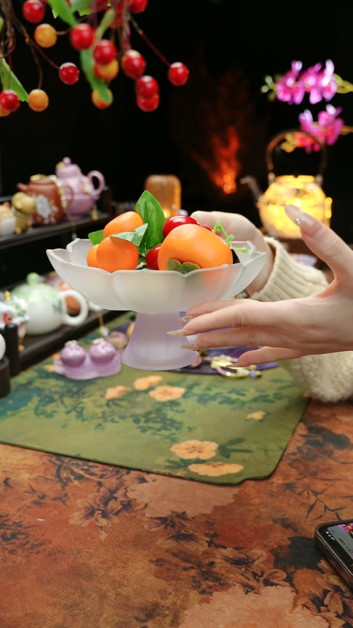 【闪购商品】紫色高足果蝶点心盘