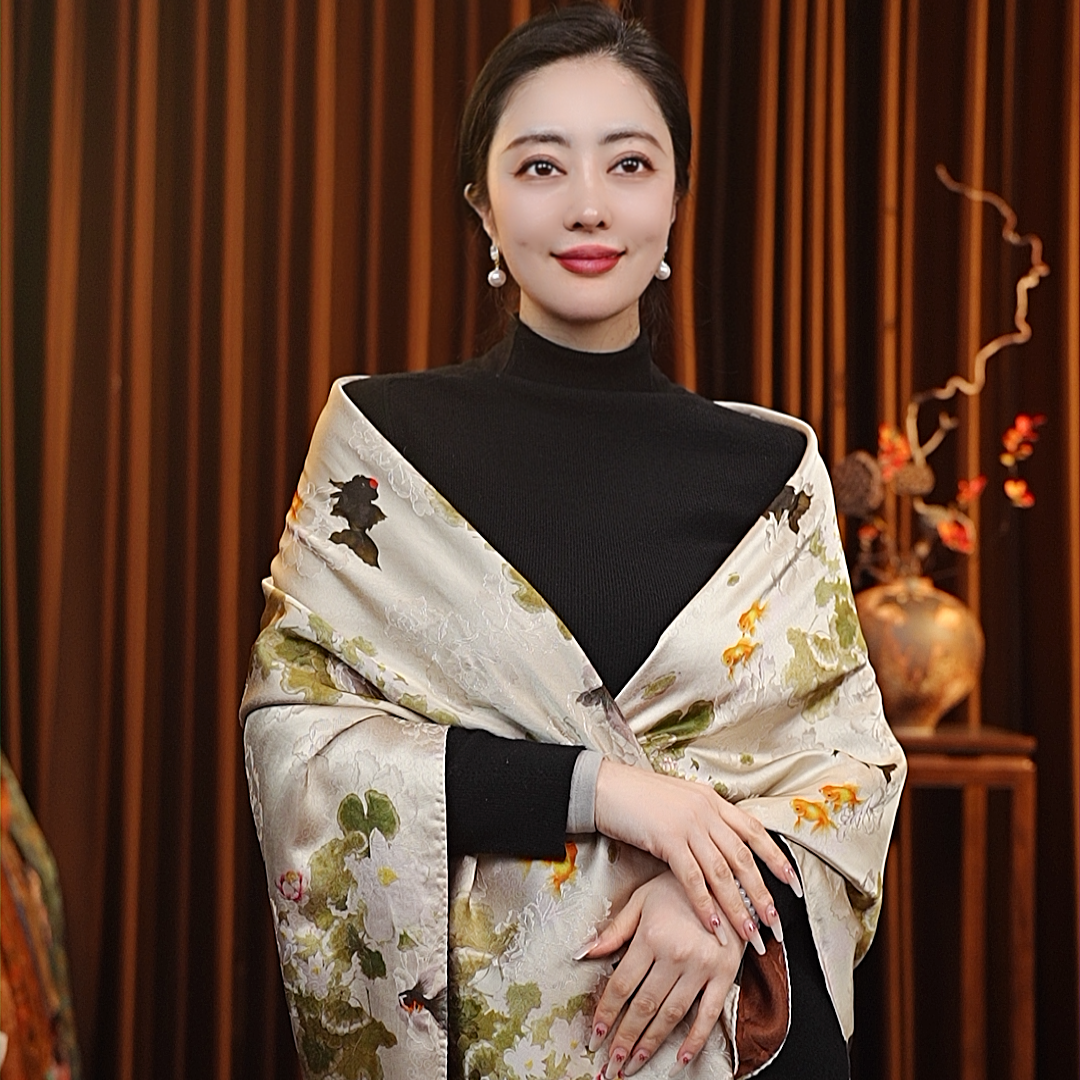 【小金鱼】140*140香云老料大方巾围巾女士丝巾百搭四季款显白