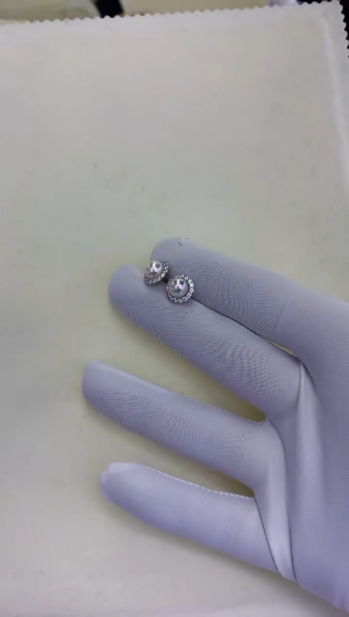 银S925镶嵌饰品海水珍珠太阳花耳饰