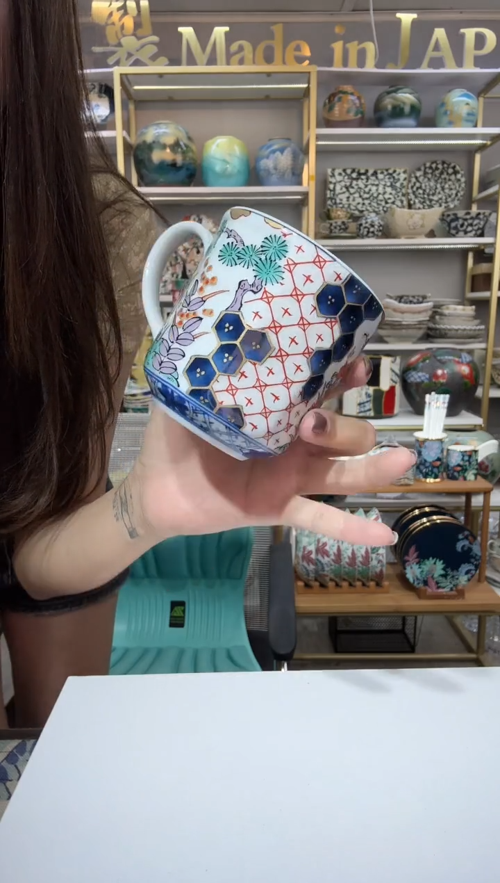 陶瓷春色满园马克杯一只蓝色