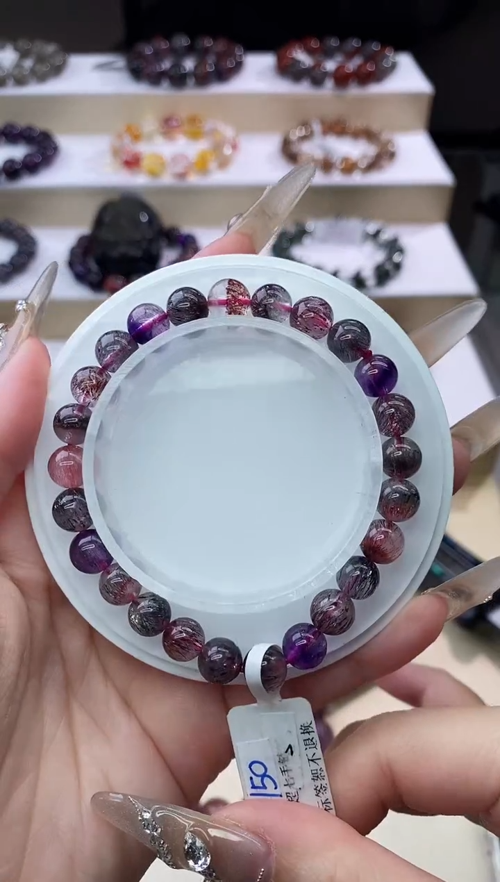 【闪购商品】水晶手链未镶嵌黑加仑超七单圈7m+