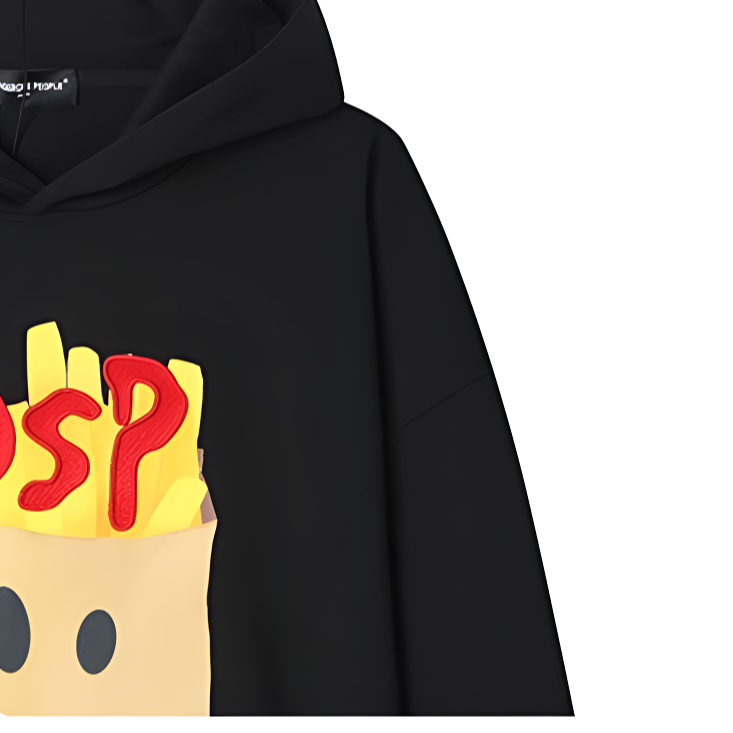 潮牌重磅立体绣纯色套头宽松百搭潮美式复古薯条连帽卫衣