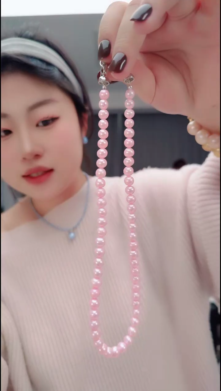 颈饰未镶嵌淡水珍珠2665粉项链
