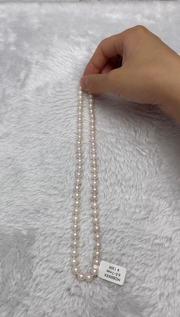 项链银S925镶嵌海水珍珠AK6.5-7mm